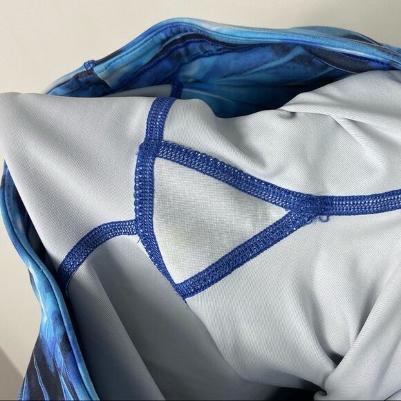 Lululemon Speed Up Crop Tidal Blue Print Run Tights Size 6 Luxtreme Running Pant - Picture 9 of 12